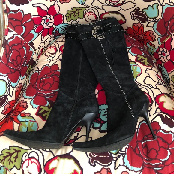 CASADEI Suede High Boots Size 8.5 - Picture 1 of 4